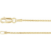 14K Yellow 1.05 mm Diamond-Cut Wheat 18" Chain