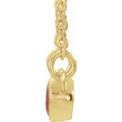 14K Yellow Natural Pink Tourmaline & .03 CTW Natural Diamond 18" Necklace