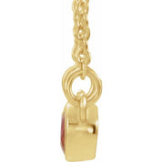 14K Yellow Natural Pink Tourmaline & .02 CTW Natural Diamond 18" Necklace
