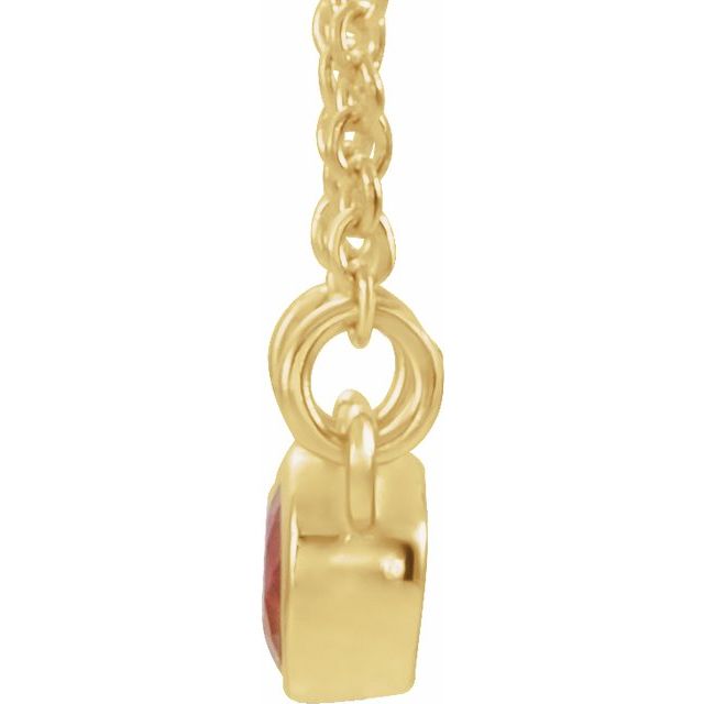 14K Yellow Natural Pink Tourmaline & .02 CTW Natural Diamond 16" Necklace