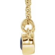 14K Yellow Lab-Grown Blue Sapphire & .02 CTW Natural Diamond 18" Necklace