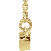 14K Yellow Natural Ruby & .03 CTW Natural Diamond 16" Necklace