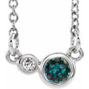 Platinum Lab-Grown Alexandrite & .02 CTW Natural Diamond 18" Necklace