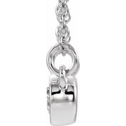 Sterling Silver Natural White Sapphire & .03 CTW Natural Diamond 18" Necklace