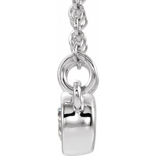 Sterling Silver Natural White Sapphire & .03 CTW Natural Diamond 18" Necklace