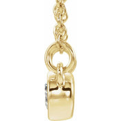 14K Yellow Natural White Sapphire & .03 CTW Natural Diamond 18" Necklace