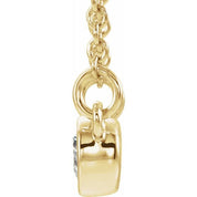 14K Yellow Natural White Sapphire & .02 CTW Natural Diamond 18" Necklace