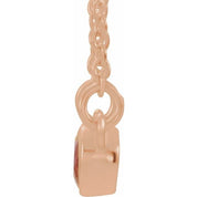 14K Rose Natural Pink Tourmaline & .02 CTW Natural Diamond 18" Necklace
