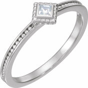 14K White Gold 1/10 CTW Natural Diamond Family Stackable Ring - Perfect for Any Occasion