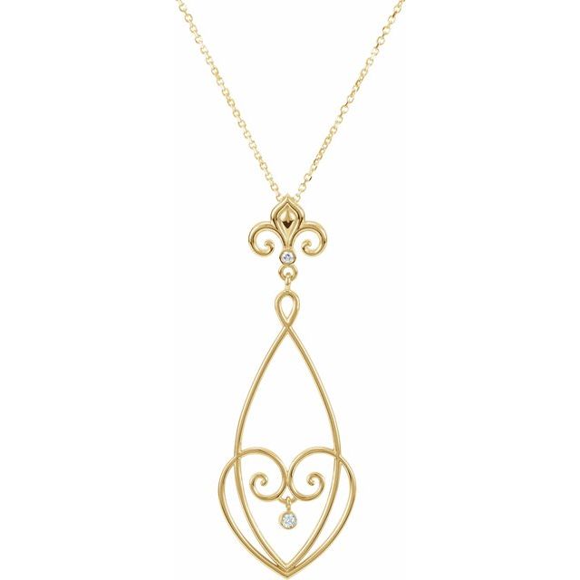 14K Yellow .05 CTW Natural Diamond 18" Necklace