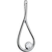 Sterling Silver .06 CTW Natural Diamond Teardrop Pendent