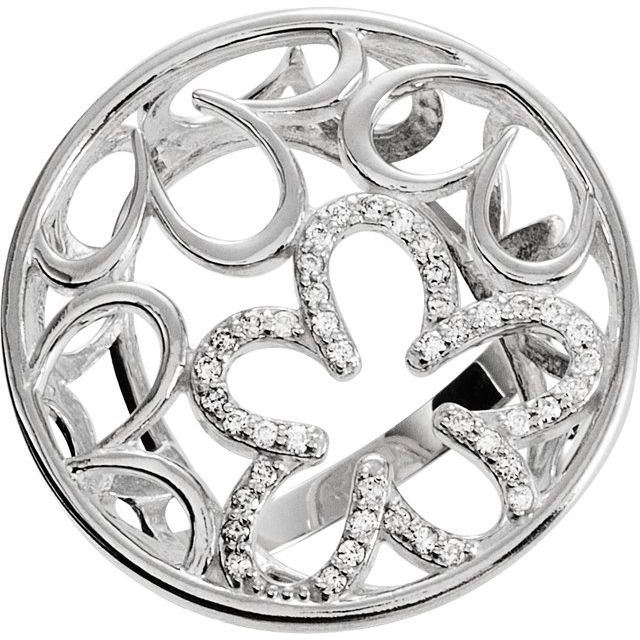 Sterling Silver 1/5 CTW Natural Diamond Floral Ring
