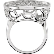 Sterling Silver 1/5 CTW Natural Diamond Floral Ring