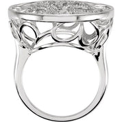 Sterling Silver 1/5 CTW Natural Diamond Floral Ring