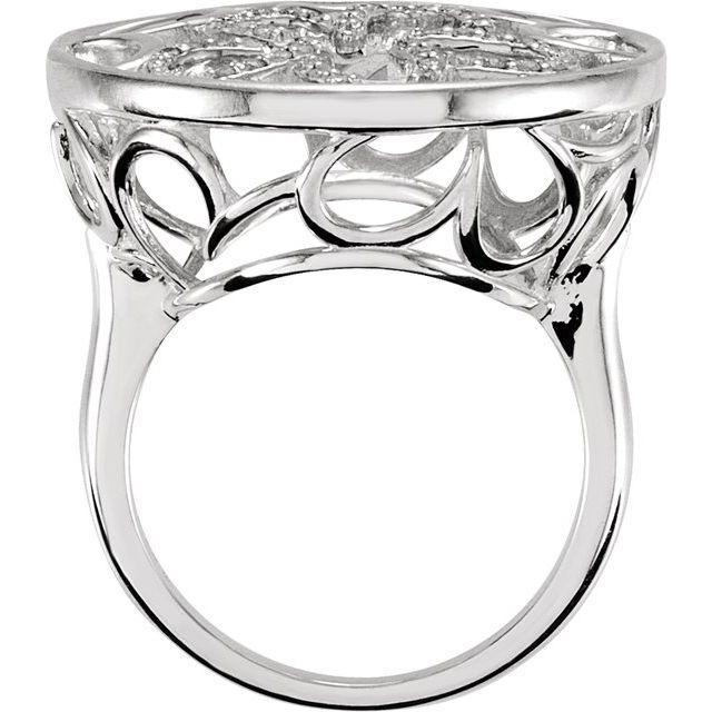 Sterling Silver 1/5 CTW Natural Diamond Floral Ring