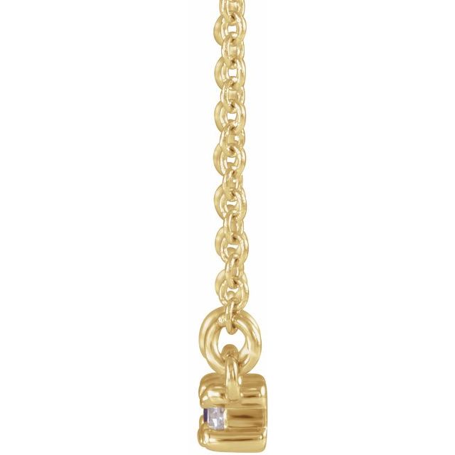 14K Yellow Lab-Grown Ruby & 1/8 CTW Natural Diamond 16" Necklace