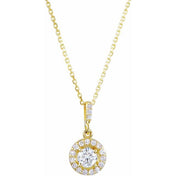 14K Lab-Grown Diamond 18" Necklace with Various Carat Weights in White and Yellow Gold