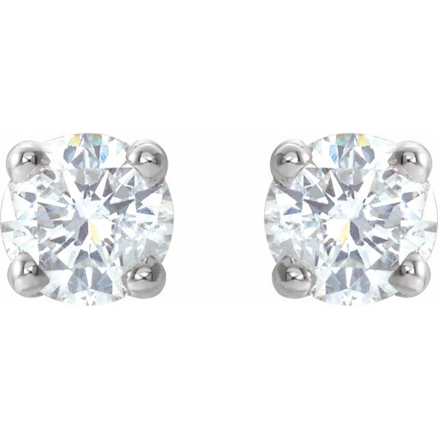 Sterling Silver 1/6 CTW Natural Diamond Stud Earrings