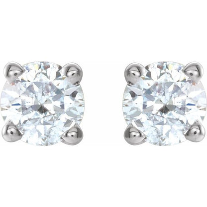 14K White 1/4 CTW Natural Diamond Stud Earrings