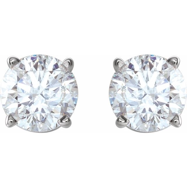 Sterling Silver 7 mm Imitation White Cubic Zirconia Stud Earrings