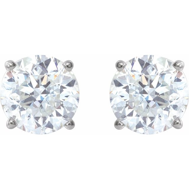 Sterling Silver 6 mm Stuller Lab-Grown Moissanite Stud Earrings