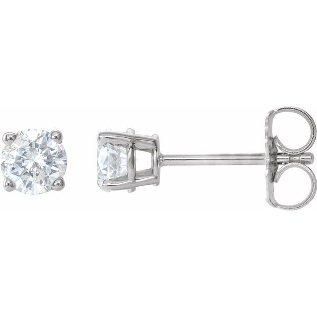 14K White 3/4 CTW Natural Diamond Stud Earrings