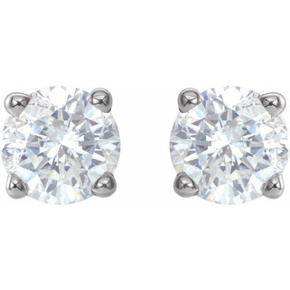 14K White 3/4 CTW Natural Diamond Stud Earrings