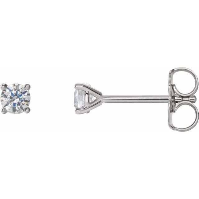 14K White Gold 1/6 CTW Lab-Grown Diamond Stud Earrings - LG649