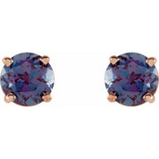 14K Rose 5 mm Lab-Grown Alexandrite Stud Earrings