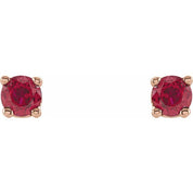 14K Rose 2.5 mm Lab-Grown Ruby Stud Earrings