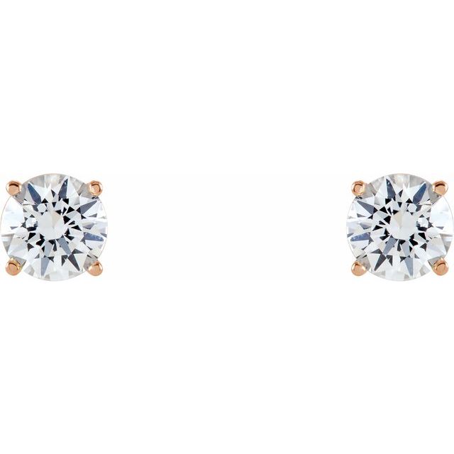 14K Rose 6 mm Stuller Lab-Grown Moissanite Stud Earrings