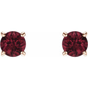 14K Rose 5 mm Natural Mozambique Garnet Stud Earrings