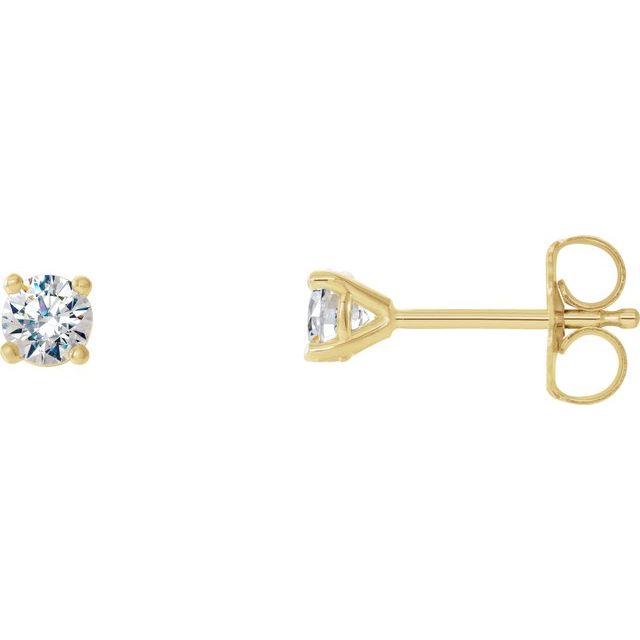 14K Yellow Gold Lab-Grown Diamond Stud Earrings LG651 - 1/6 CTW