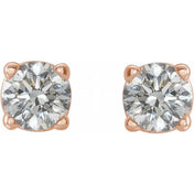 14K Rose 1/4 CTW Natural Diamond Stud Earrings