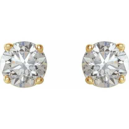 14K Yellow 3/4 CTW Natural Diamond Stud Earrings