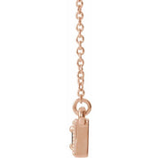 14K Rose Natural Ruby Three-Stone Bar 16-18" Necklace