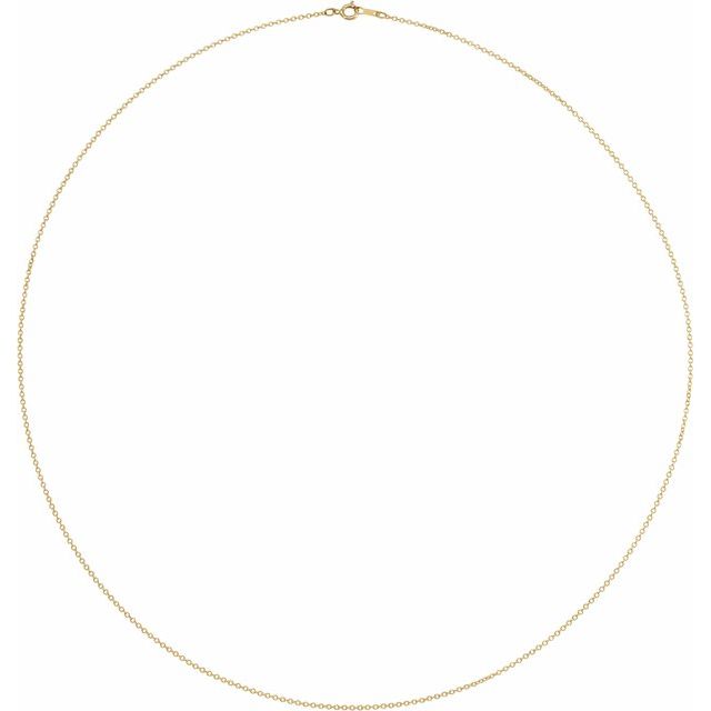 14K Yellow 1 mm Cable 16" Chain