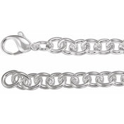 Sterling Silver 7.75 mm Cable 8 1/2" Chain