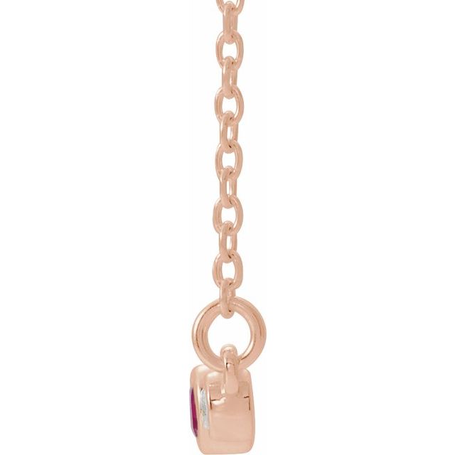 14K Rose Natural Pink Tourmaline & .08 CTW Natural Diamond Bezel-Set 16-18" Necklace