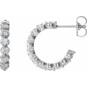 14K White 1 3/8 CTW Lab-Grown Diamond 16.5 mm Hoop Earrings