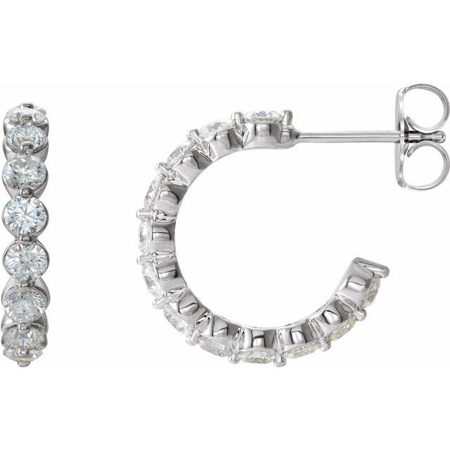 8 CTW Lab-Grown Diamond 16.5 mm Hoop Earrings