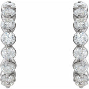 14K White 1 3/8 CTW Lab-Grown Diamond 16.5 mm Hoop Earrings