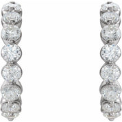 14K White 1 3/8 CTW Lab-Grown Diamond 16.5 mm Hoop Earrings