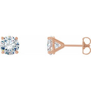 14K Rose 1 1/2 CTW Lab-Grown Diamond 4-Prong Stud Earrings