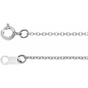 18K White 1 mm Cable 20" Chain