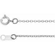 18K White 1 mm Cable 20" Chain