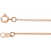 14K Rose 1 mm Cable 18" Chain