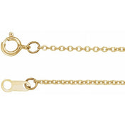 10K Yellow and White Gold 1 mm Cable Chain with Diamond-Cut Detailing, Premium Quality