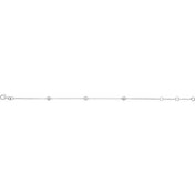 14K White 1/6 CTW Natural Diamond Bezel-Set 3-Station 5 1/2-7" Bracelet
