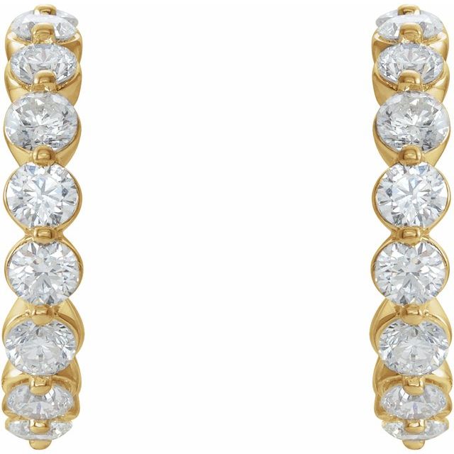 14K Yellow 1 3/8 CTW Lab-Grown Diamond 16.5 mm Hoop Earrings